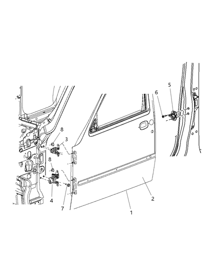 Hinge Door Lower Diagram for 55360919AE