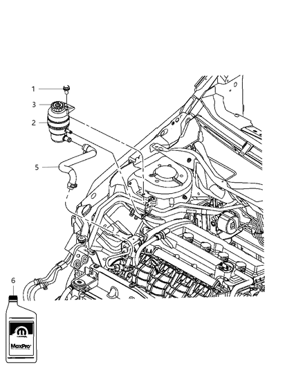 Reservoir Power Steering Pump Diagram for 5272728AA