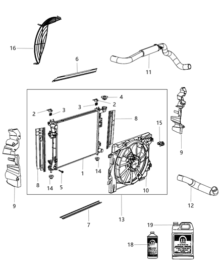 Hose And Clamp Radiator Inlet Diagram for 5058734AE
