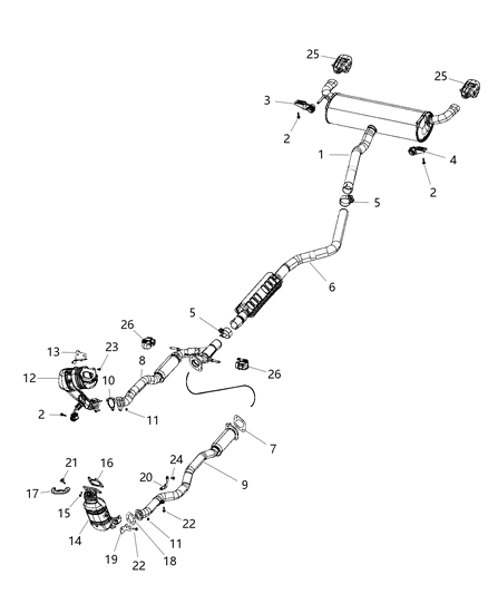Resonator Exhaust Diagram for 68349052AA