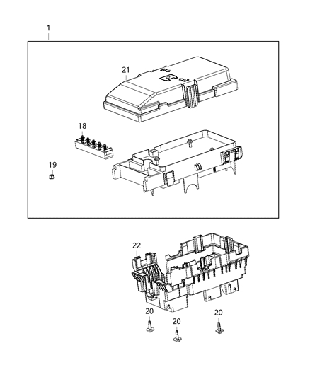 1990 Dodge Ram 50 Power Distribution Center Diagram for 68351950AD
