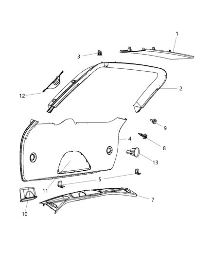 Panel Liftgate Lower Diagram for 5KT49DX9AD