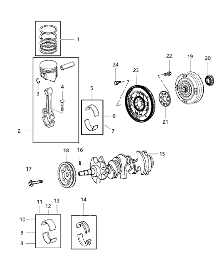 Converter Package Torque Diagram for 68006834AA