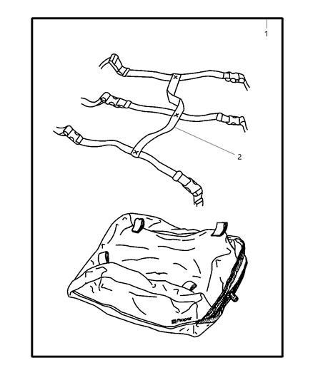 1990 Dodge Colt Strap Kit Luggage Carrier Diagram for 5066332AA