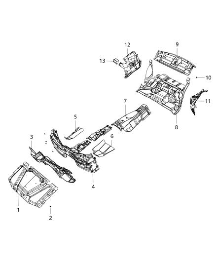 Silencer Rear Shelf Diagram for 55315146AG