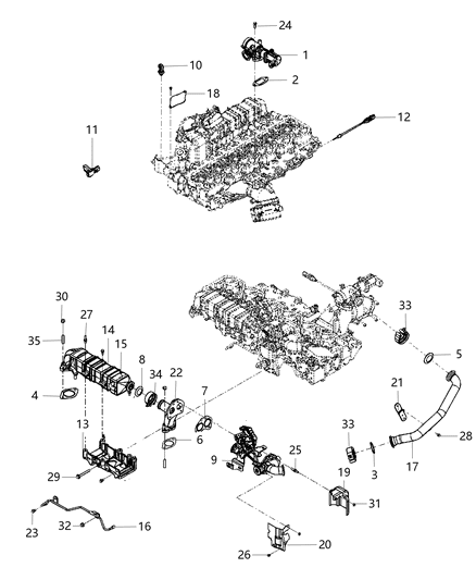 2009 Dodge Ram 2500 Support EGR Cooler Diagram for 68005172AA