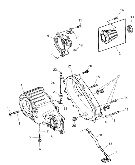 2008 Chrysler PT Cruiser Retainer Transfer Case Rear Diagram for 5003456AA