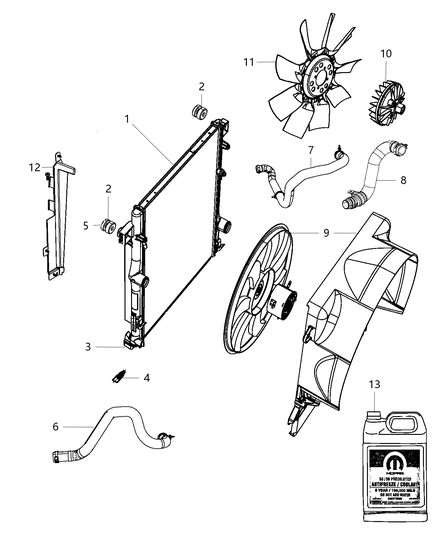 Seal Radiator Side Air Diesel Diagram for 68033046AA