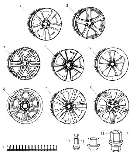 Wheel Aluminum Diagram for 1NQ47SZ0AC