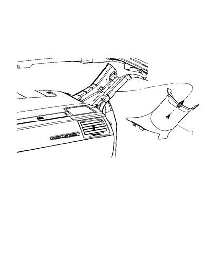 1990 Dodge B150 Molding Windshield Diagram for 1FW53XDVAC