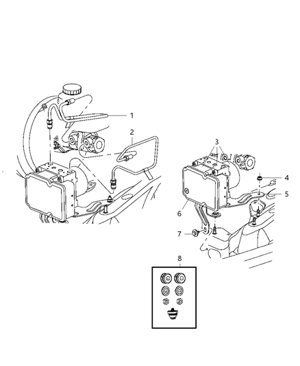 Bracket Hydraulic Control Unit Diagram for 68026035AA