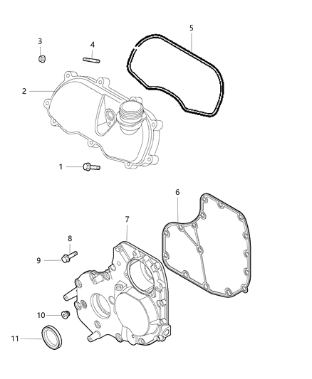 Seal Front Main Crankshaft Diagram for 68374706AA