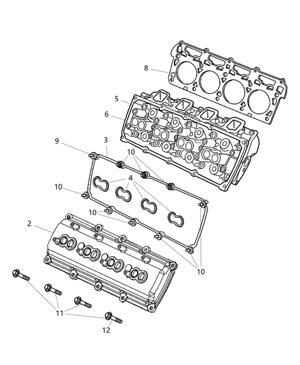 2015 Chrysler Town & Country Gasket Kit Cylinder Head Cover See Note Diagram for 5114179AA
