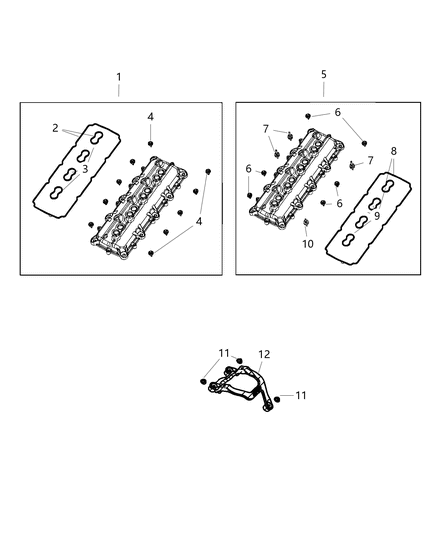 2019 Ram 4500 Nut M6X1.00 Support Bridge Bracket To Cylinder Head Cover Diagram for 6511407AA