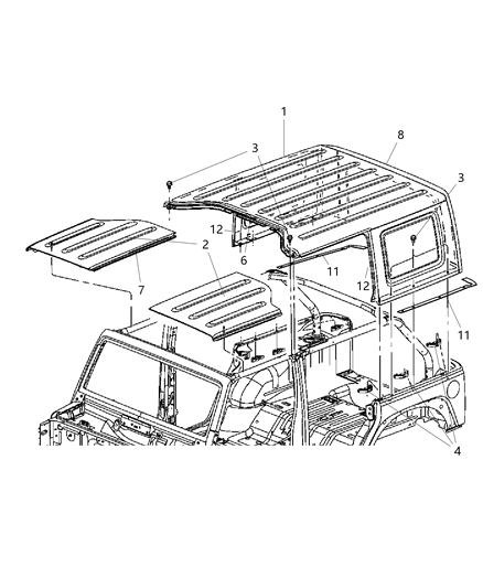 Seal Hard Top Front Diagram for 55397046AD