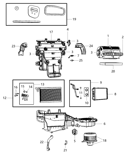 2002 Dodge Caravan Motor Blower With Wheel Diagram for 68079477AA