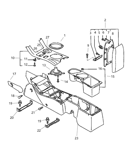 Striker Console Lid Catch Diagram for MR320549