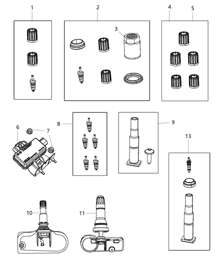 Module Tire Pressure Monitoring Diagram for 68214806AC