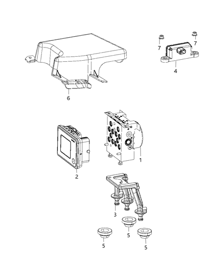 2020 Dodge Charger Module Anti-Lock Brake System Diagram for 68399772AC