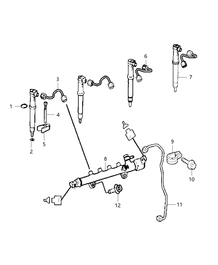 1986 Dodge D350 Tube Fuel Supply Diagram for 68089427AA