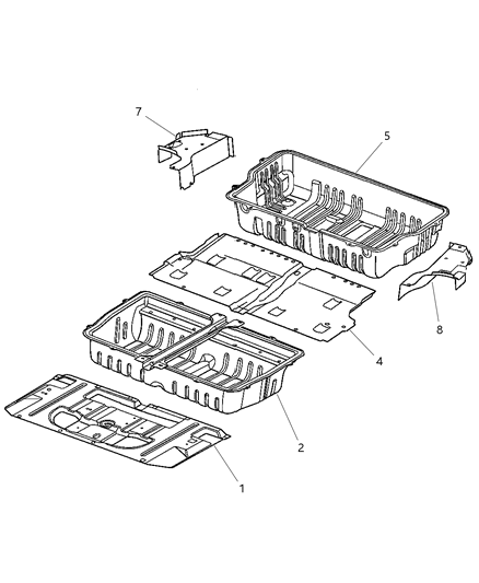 2005 Chrysler Town & Country Carpet Floor Insert Diagram for YQ10ZJ8AC