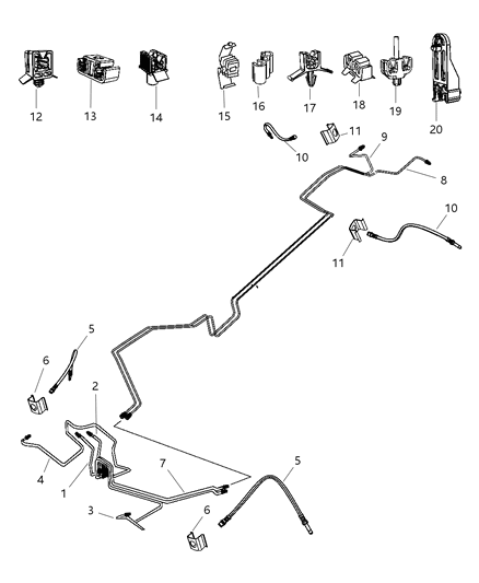 Hose Brake, Rear Diagram for 68013582AA