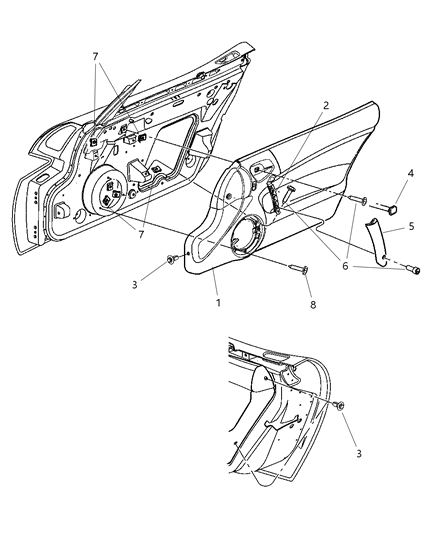 Panel Door Trim Front Diagram for XC921T5AC