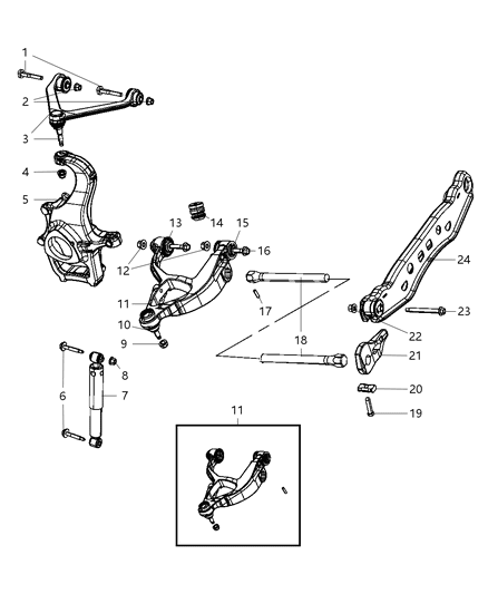 Arm Lower Control Front Diagram for 52855528AB