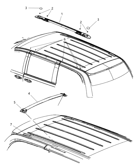 Cover Side Rail Front Diagram for 68082502AB