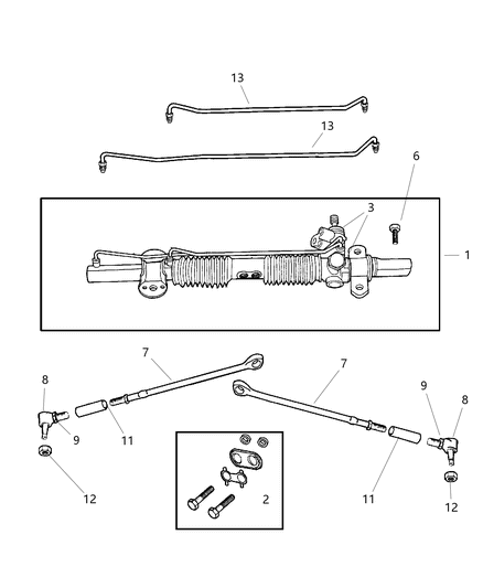 1991 Chrysler Town & Country Tie Rod Steering Diagram for 4897948AA