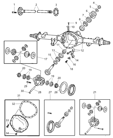 Flange Pinion Diagram for 5127609AA