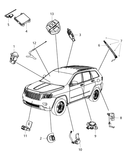 Sensor Height Diagram for 68164814AA