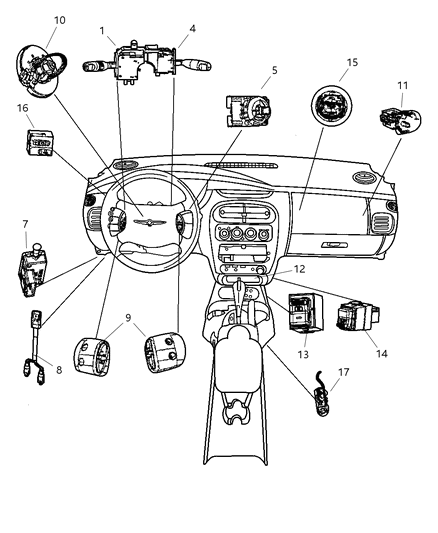 1986 Dodge 600 Switch Multifunction Diagram for 5073044AA