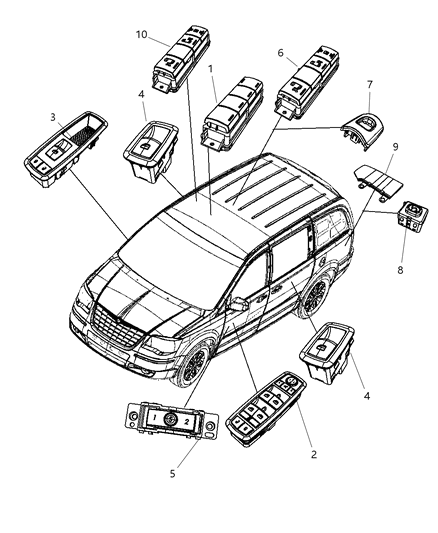 Switch Power Window Diagram for 4602533AF