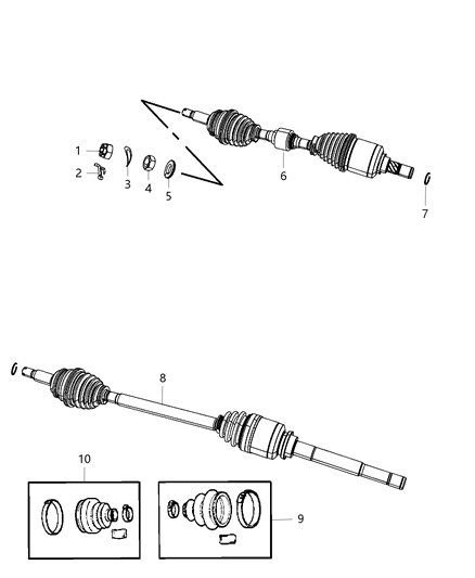 Shaft Axle Half Diagram for 52123873AA