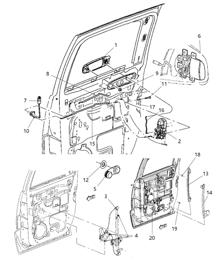 Latch Rear Door Diagram for 55112605AB