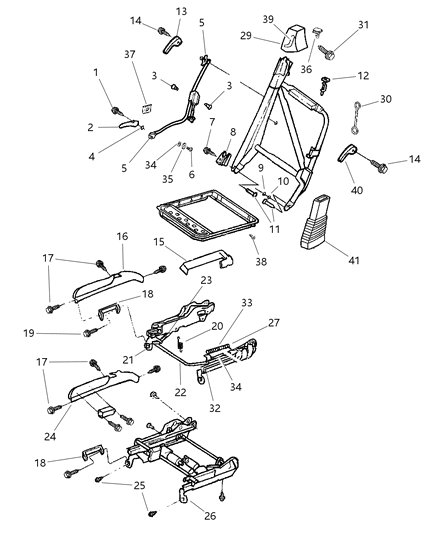 1992 Dodge Dynasty Bezel Seat Belt Diagram for QM051JK
