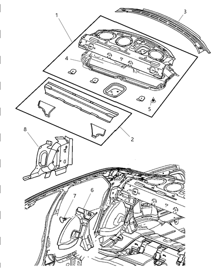 Reinforcement Shelf Panel Diagram for 5065414AC