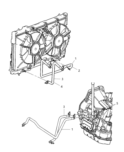 2004 Dodge Neon Hose Transmission Oil Pressure Diagram for 5278925AD