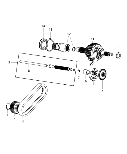 Clutch Shift Cam Diagram for 68026932AA