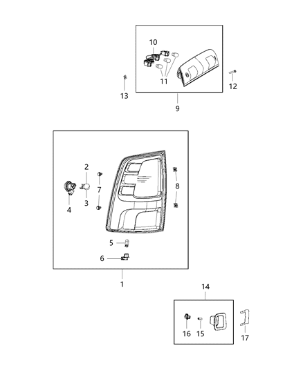 2011 Jeep Patriot Lamp Center High Mounted Stop Diagram for 68163937AJ