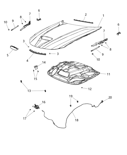 Silencer Hood Diagram for 68309048AB
