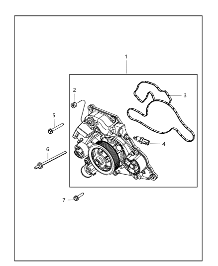 2002 Dodge Ram 2500 Pump Water Diagram for 53022340AF