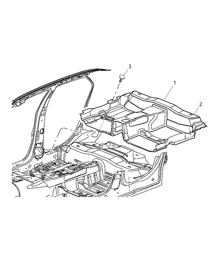 2007 Dodge Magnum Mat Floor Rear Floor Diagram for ZP89DX9AC