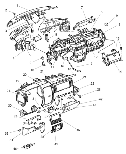 2024 Jeep Grand Cherokee Bezel Instrument Panel Diagram for 55116511AB