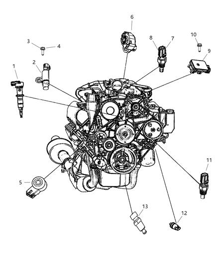 Sending Unit Oil Pressure Diagram for 68060337AA