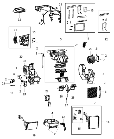 2001 Chrysler Sebring Core Heater Diagram for 68163793AA