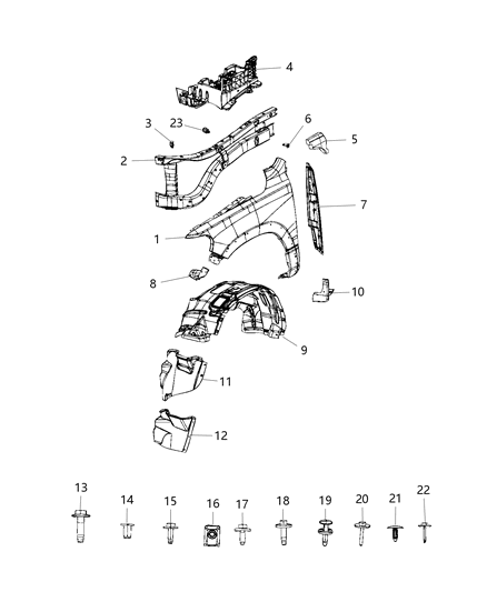 Closure Fender Diagram for 68299824AF