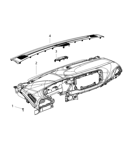 1991 Jeep Comanche Panel Instrument Upper Diagram for 5SP824X9AE