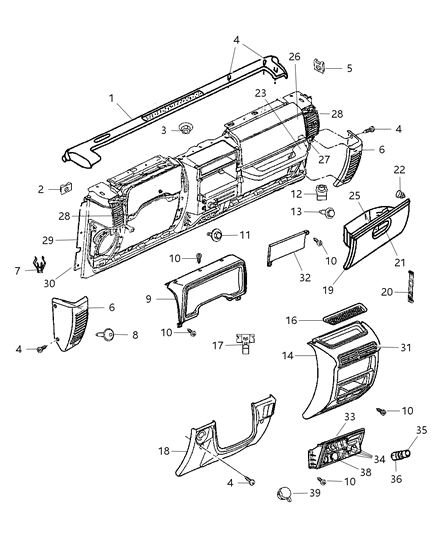 Outlet A/C & Heater Diagram for 5DP54XDV